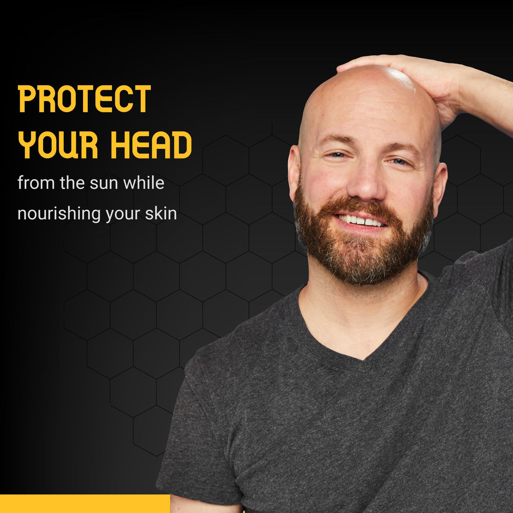 Bee Bald Smooth Plus SPF 30 lotion swirl highlights hydrating formula for daily use.