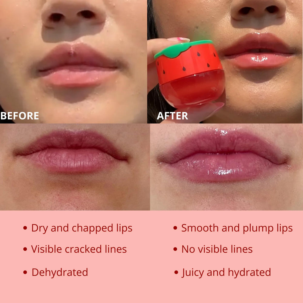 Bee Balm tarro sandía, aroma fresco e hidratación diaria para labios.