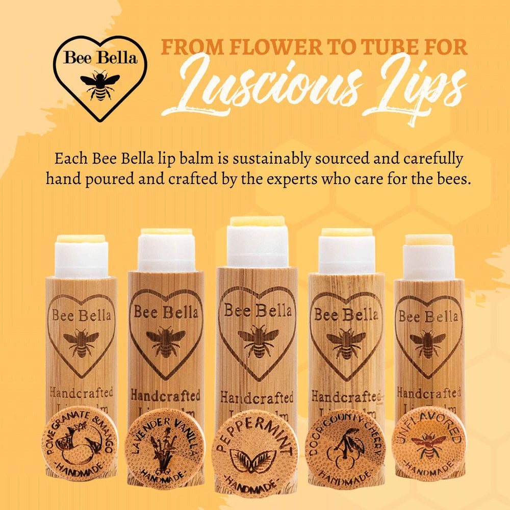 Bee Bella Lip Balm Peppermint application close-up shows smooth layer and cooling relief.