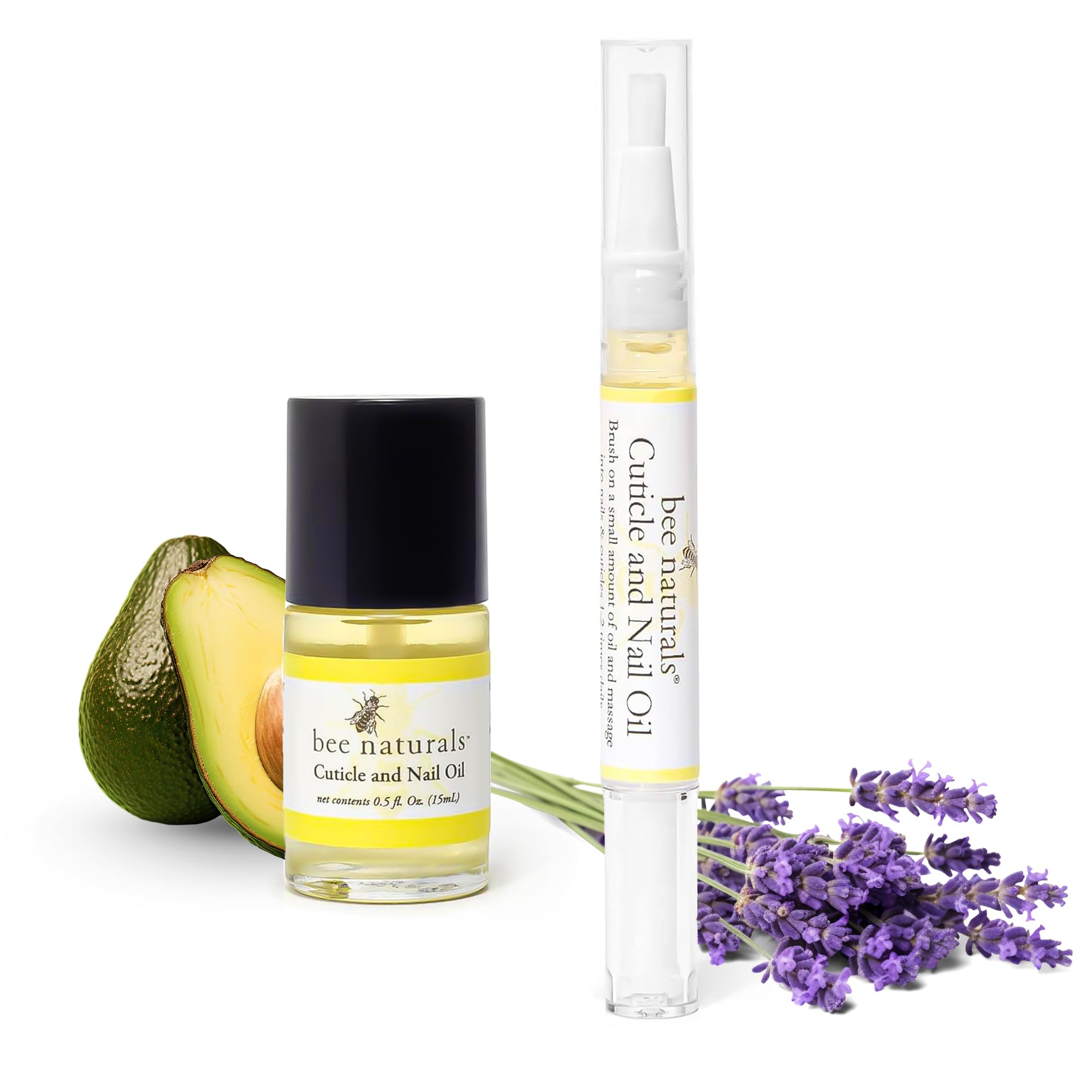 Bee Naturals Nail Oil Kit pens demonstrate precise application for revitalized nails and soft cuticles.