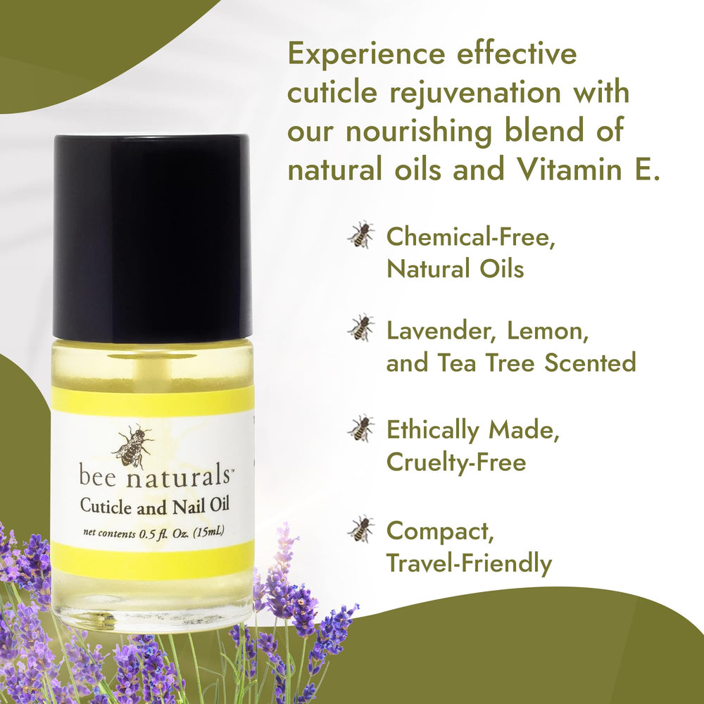 Bee Naturals Quick Fix Cuticle Oil Pen bottle close-up showing rich oil texture.