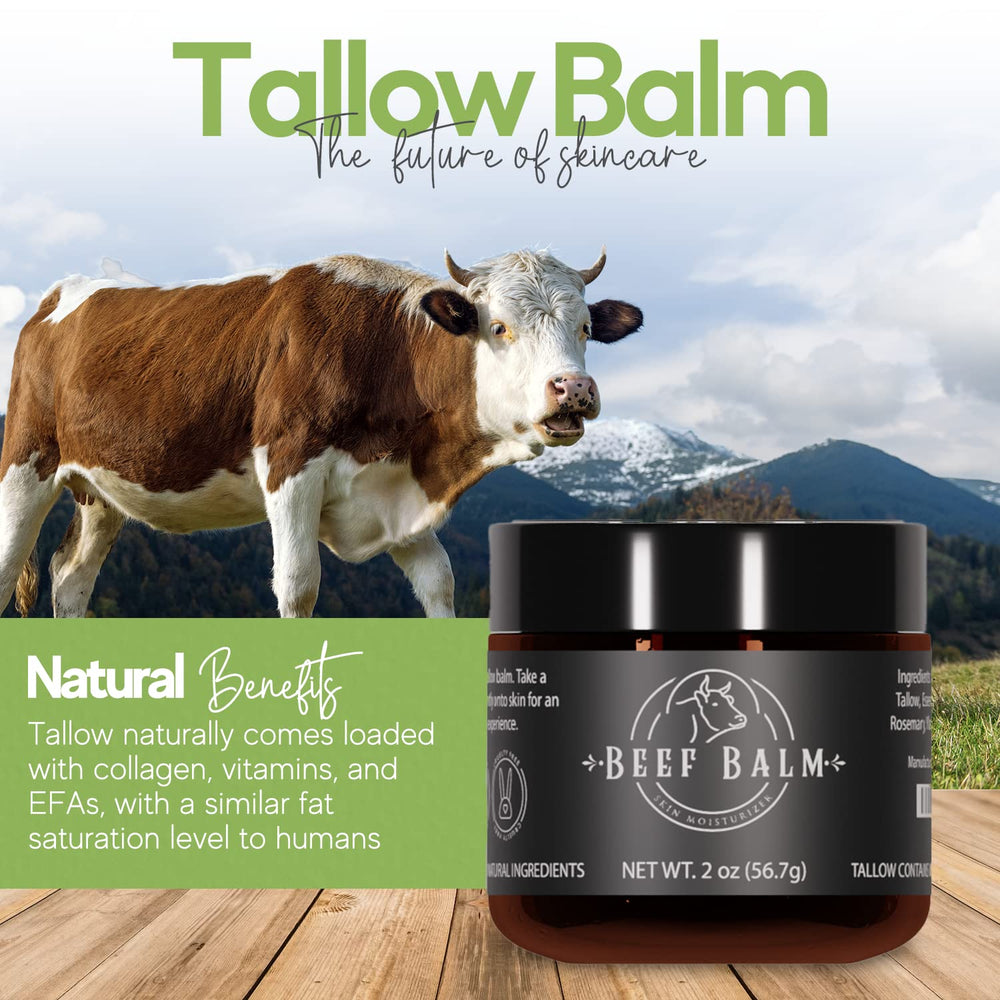 Beef Balm face application demonstrates creamy texture for daily use.
