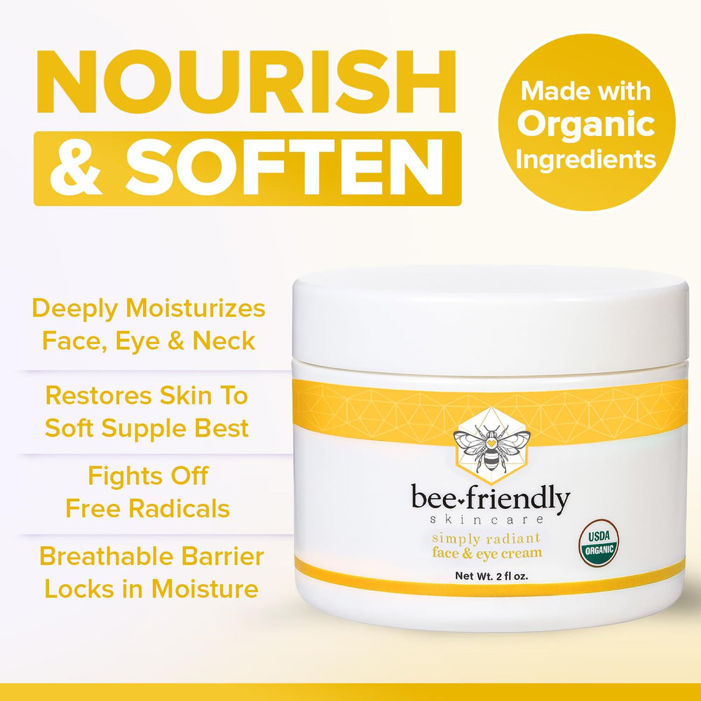 BeeFriendly cream texture on fingertips demonstrating quick absorption and smooth application.