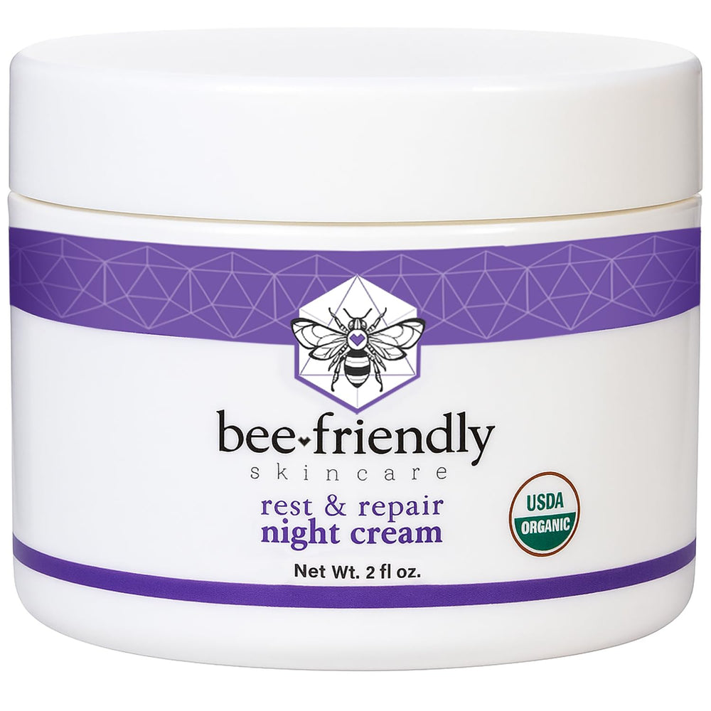 BeeFriendly night-cream sleep-renewal implies waking up with fresher, smoother skin.