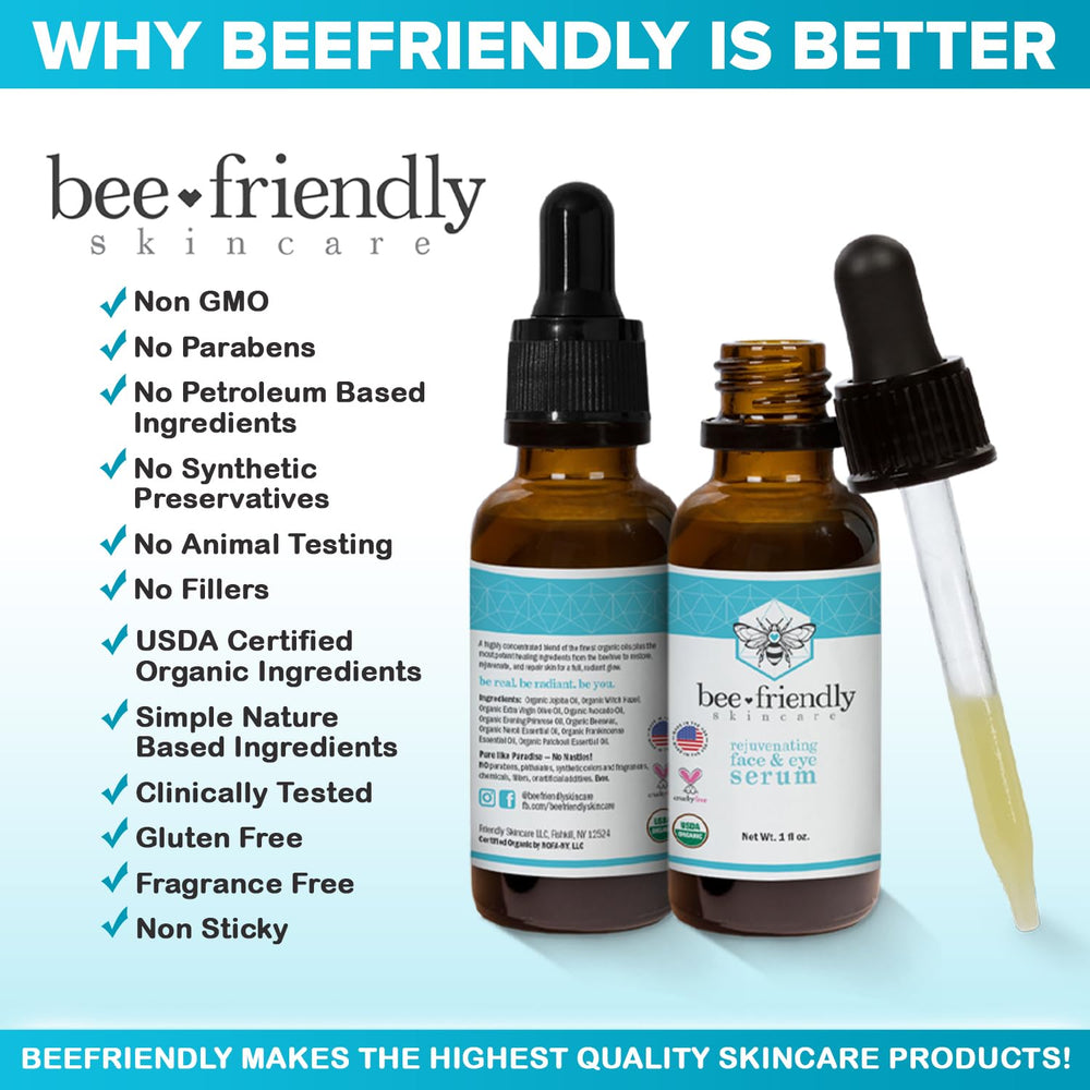 BeeFriendly serum in nighttime routine promotes refreshed, awake-looking skin.