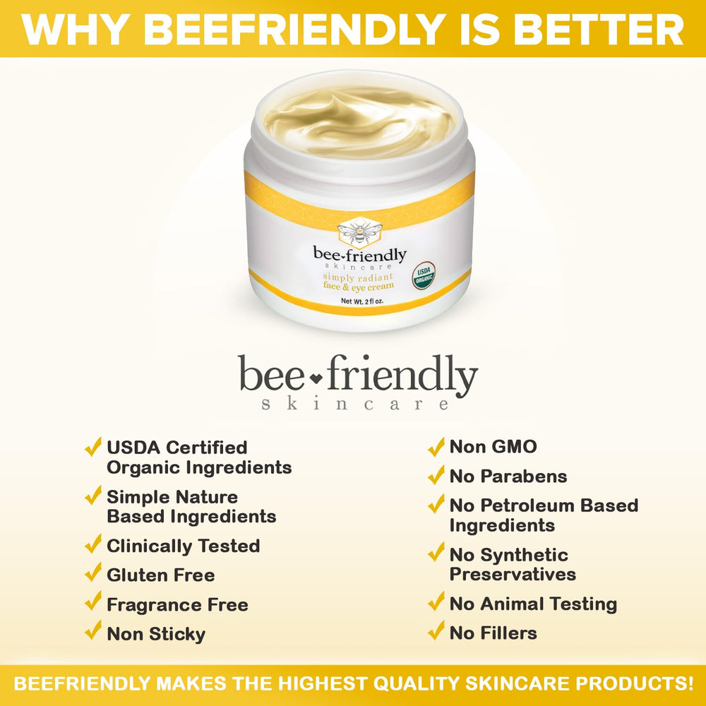 BeeFriendly packaging and label emphasize certified organic ingredients and no fillers.