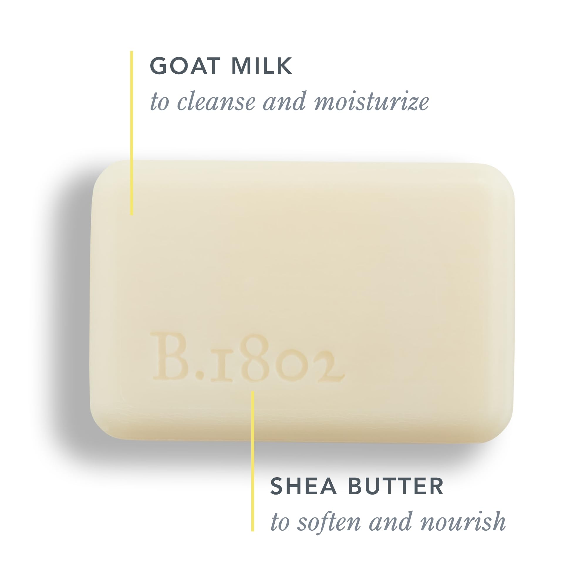 Beekman 1802 goat-milk bar soap front view shows creamy lather and cleansing