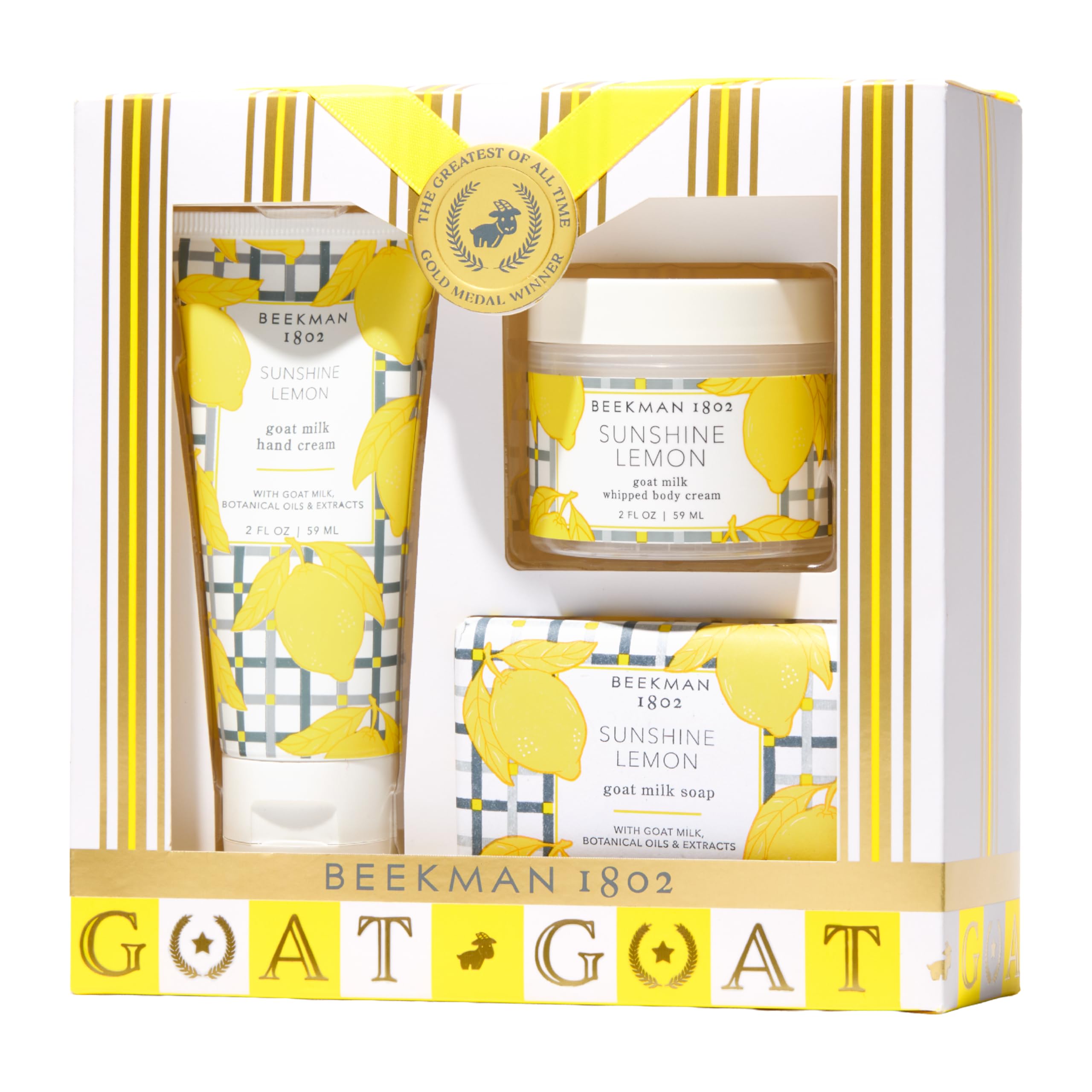 Beekman 1802 Best of the Zest Sunshine Lemon Bar Soap for hydrating dry skin with goat milk