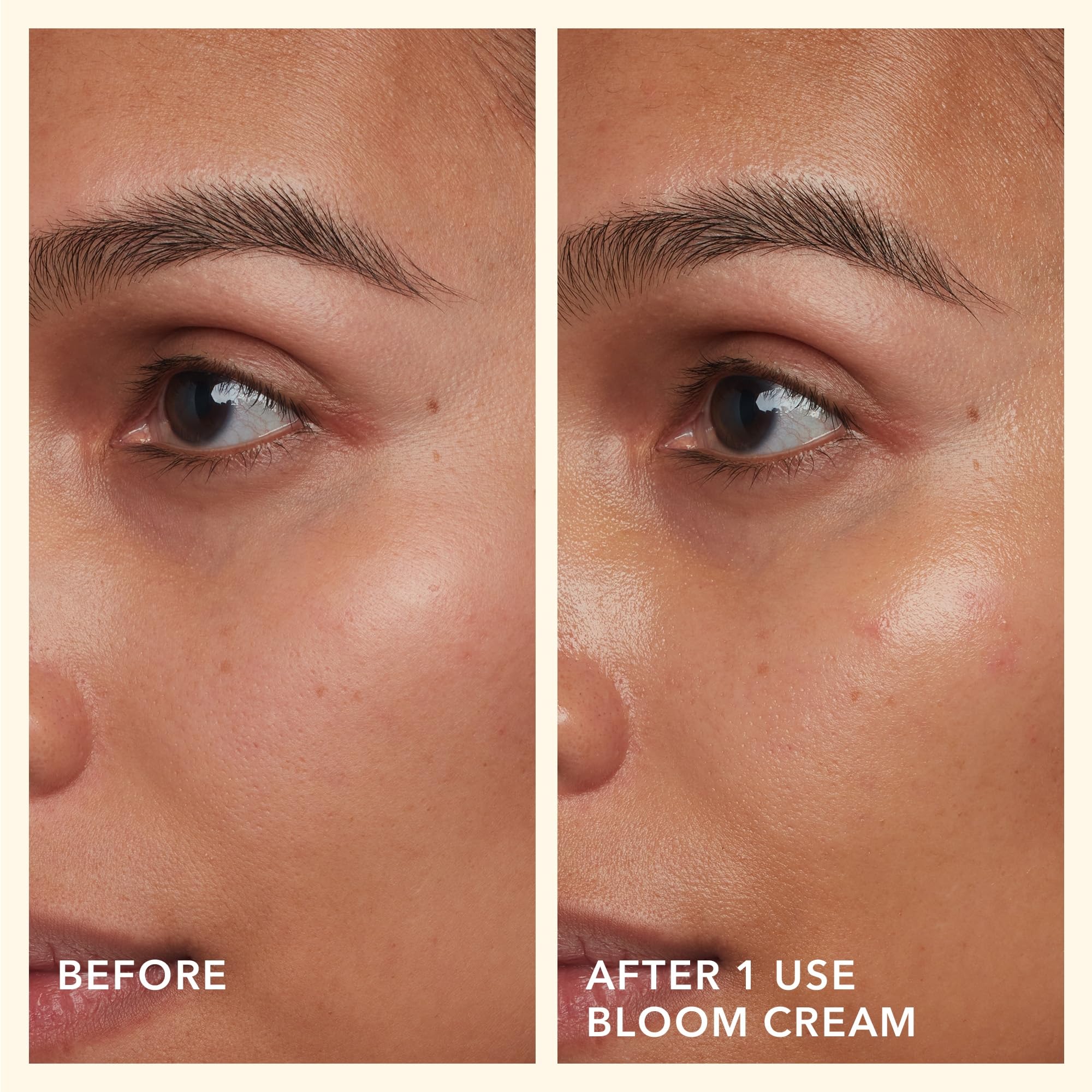 Beekman 1802 Bloom Cream texture swatch showing lightweight absorption.