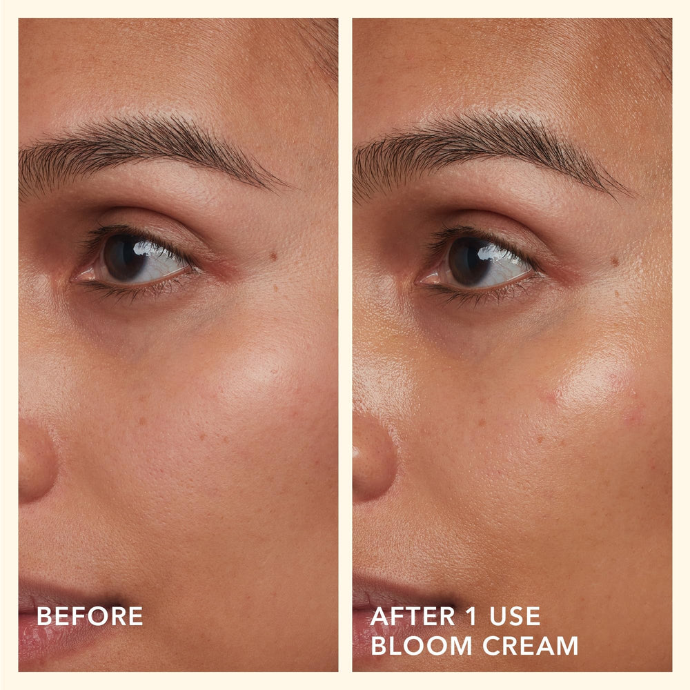Beekman 1802 Bloom Cream texture swatch showing lightweight absorption.
