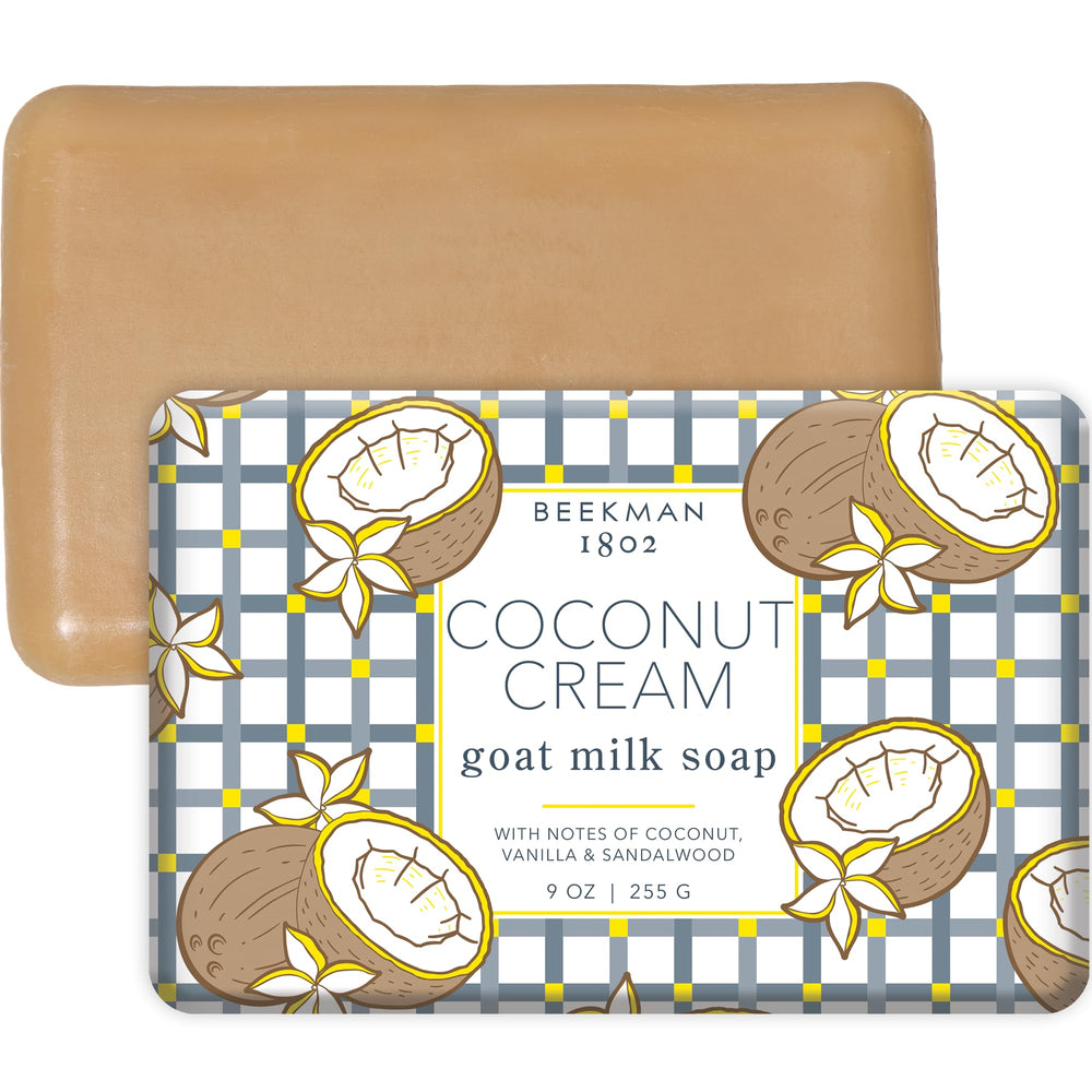 Beekman 1802 Coconut Cream Goat Milk Soap bar with rich lather for sensitive skin