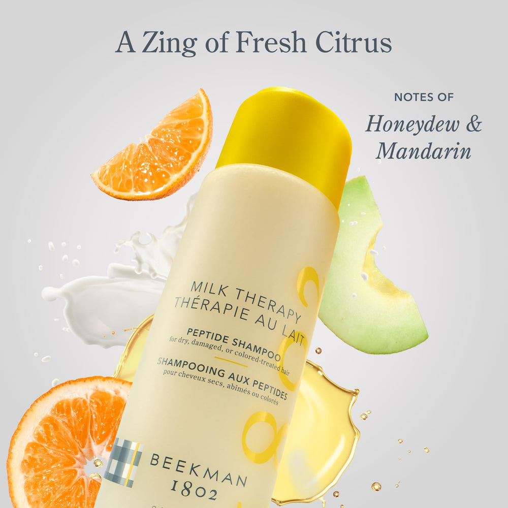 Beekman 1802 Color-treated hair scene showing lasting shine