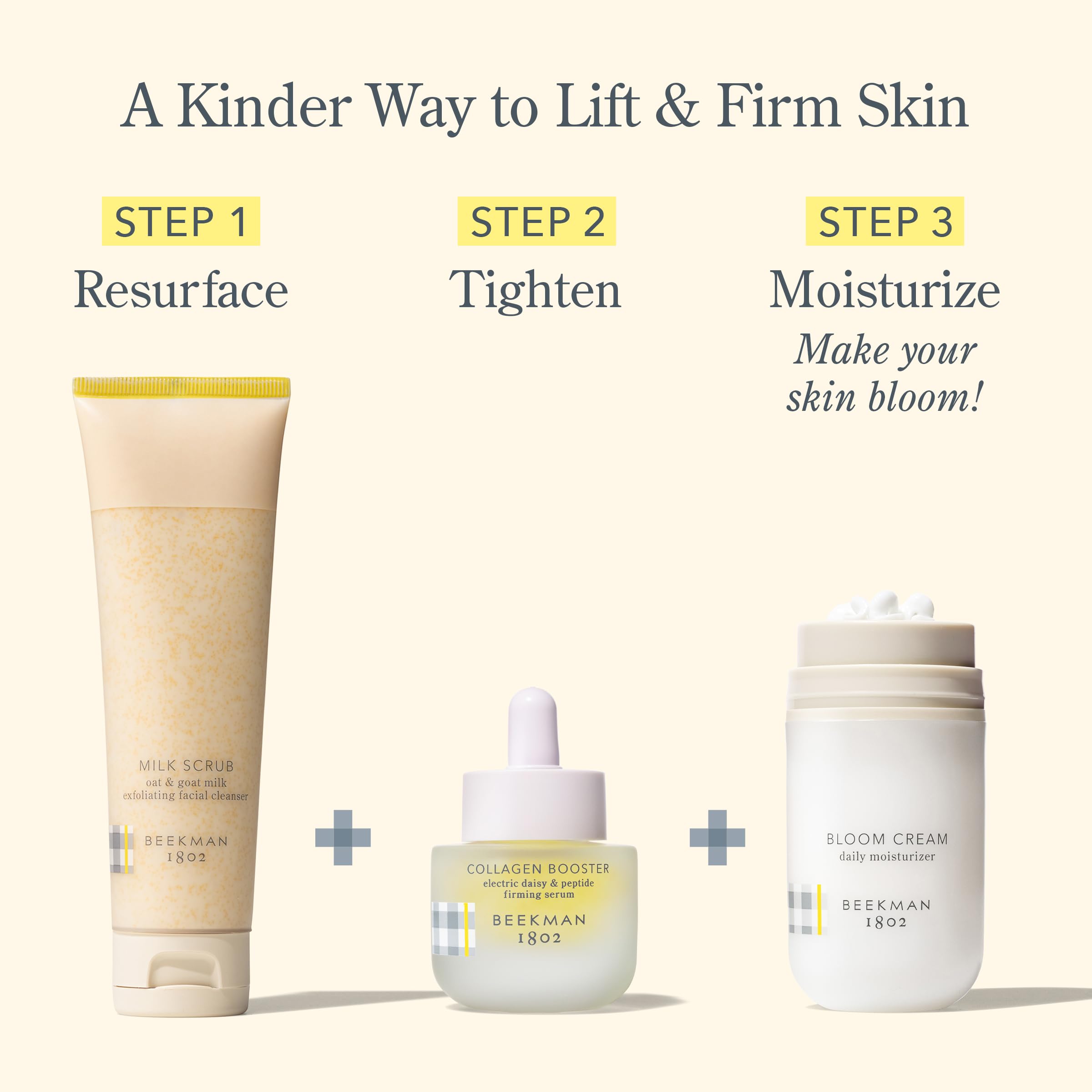 Beekman 1802 cruelty-free label on packaging indicating ethical skincare