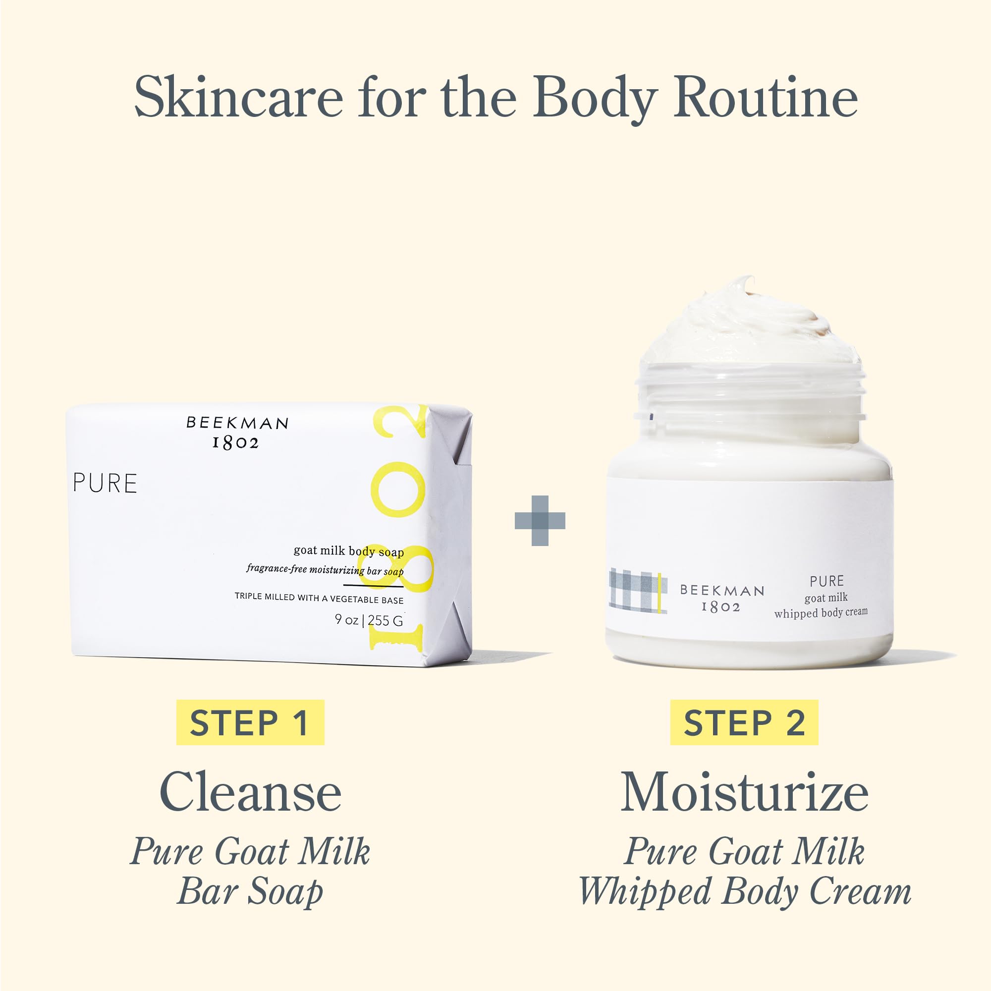 Beekman 1802 daily-use-application image suggests easy, comforting body-care routine