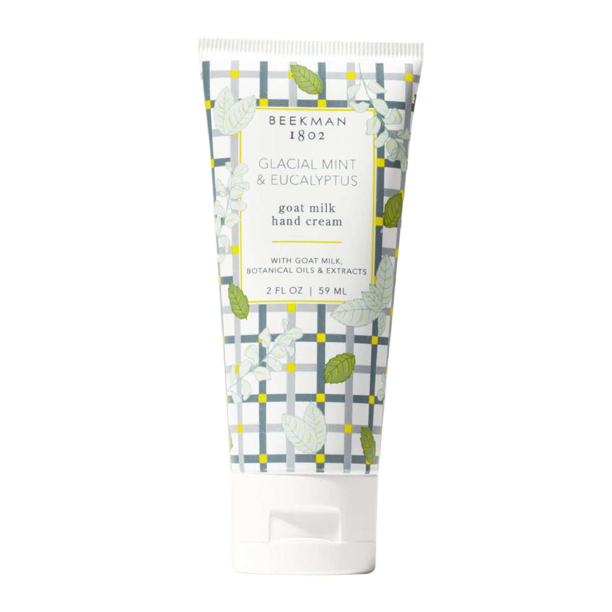 Beekman 1802 Glacial Mint & Eucalyptus hand cream bottle showing creamy hydration for daily use