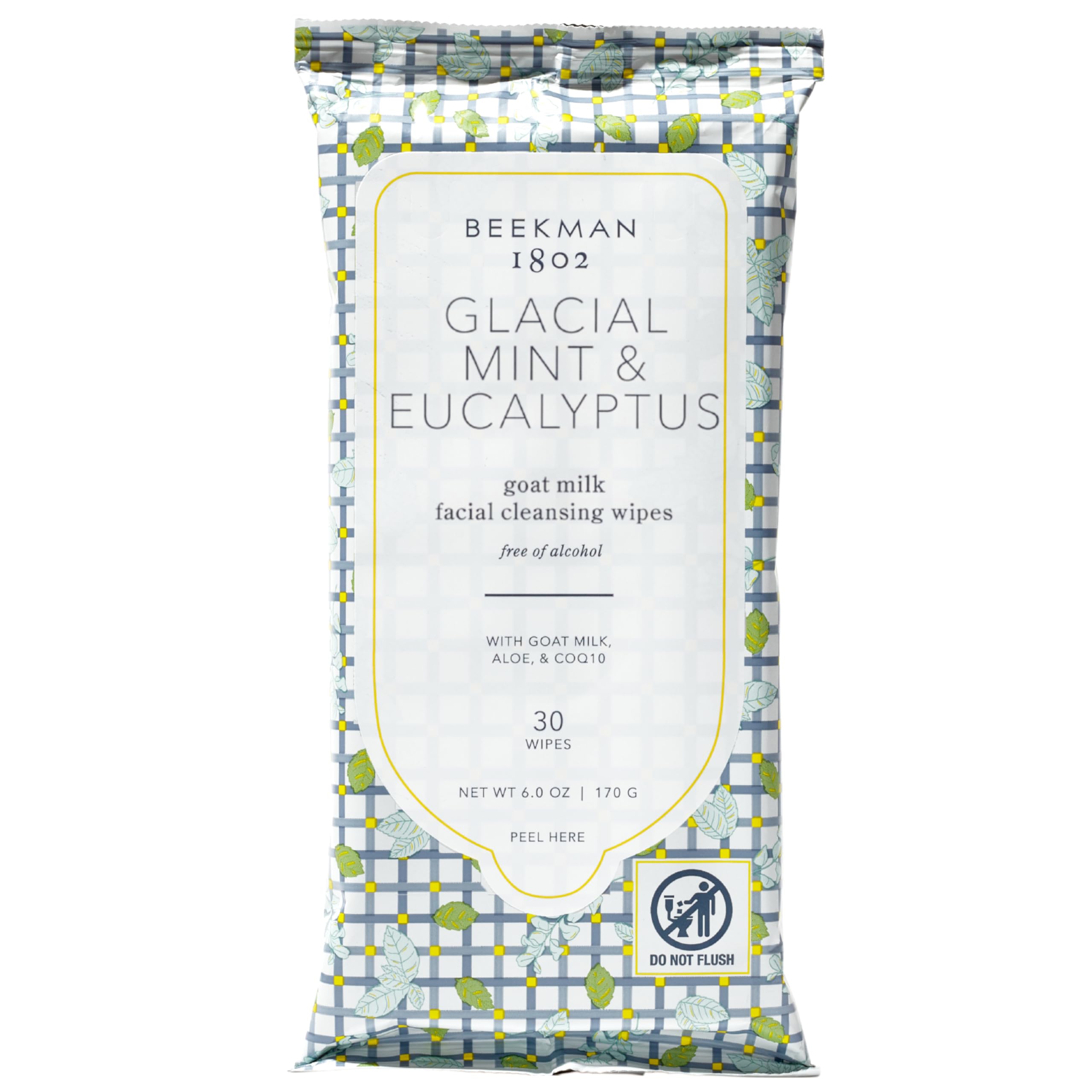 Beekman 1802 wipes pack close-up for a refreshing on-the-go cleanse