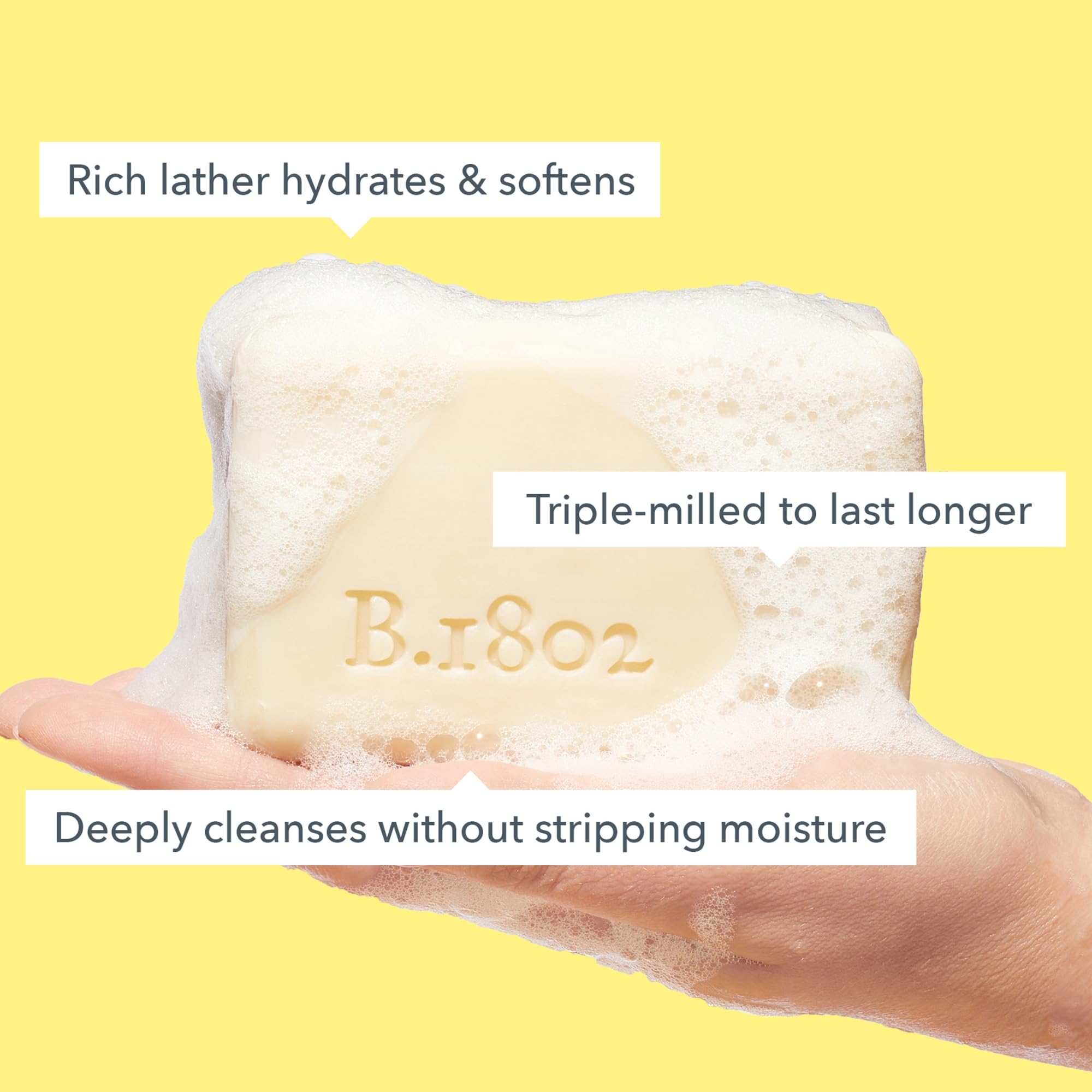 Beekman 1802 Goat Milk Body Soap Bar Honey Orange Blossom creates a gentle, cleansing lather.