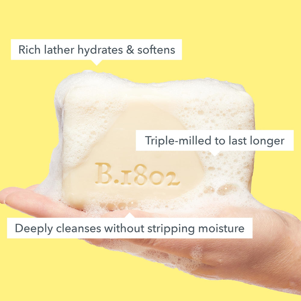 Beekman 1802 Goat Milk Body Soap Bar Honey Orange Blossom creates a gentle, cleansing lather.