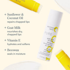 Beekman 1802 goat milk lip balm closeup highlighting nourishing moisture
