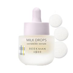 Beekman 1802 Milk Drops serum bottle delivering lightweight hydration for oily skin