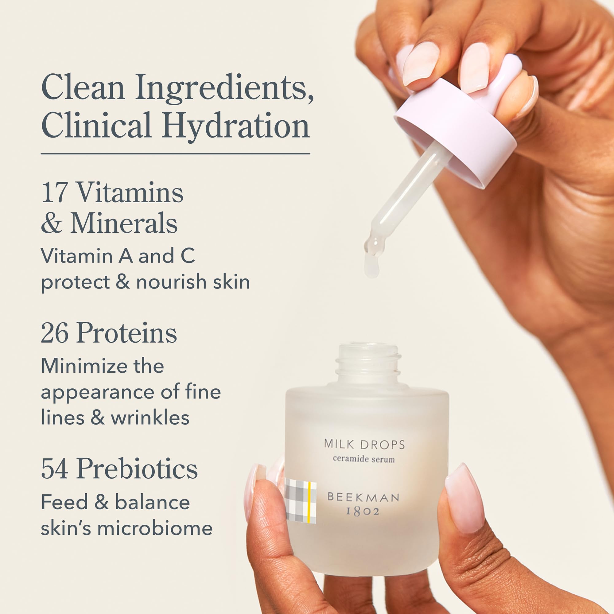 Beekman 1802 Milk Drops Serum fragrance free label – suitable for sensitive skin