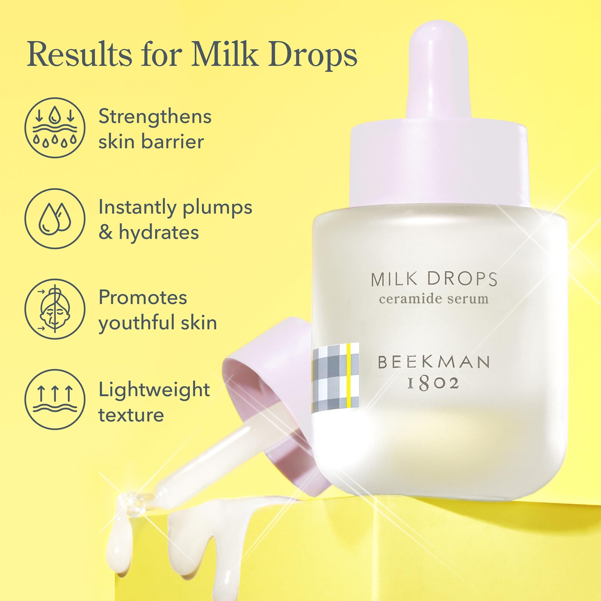 Beekman 1802 Milk Drops Serum squalane glow – smooth, non greasy radiance