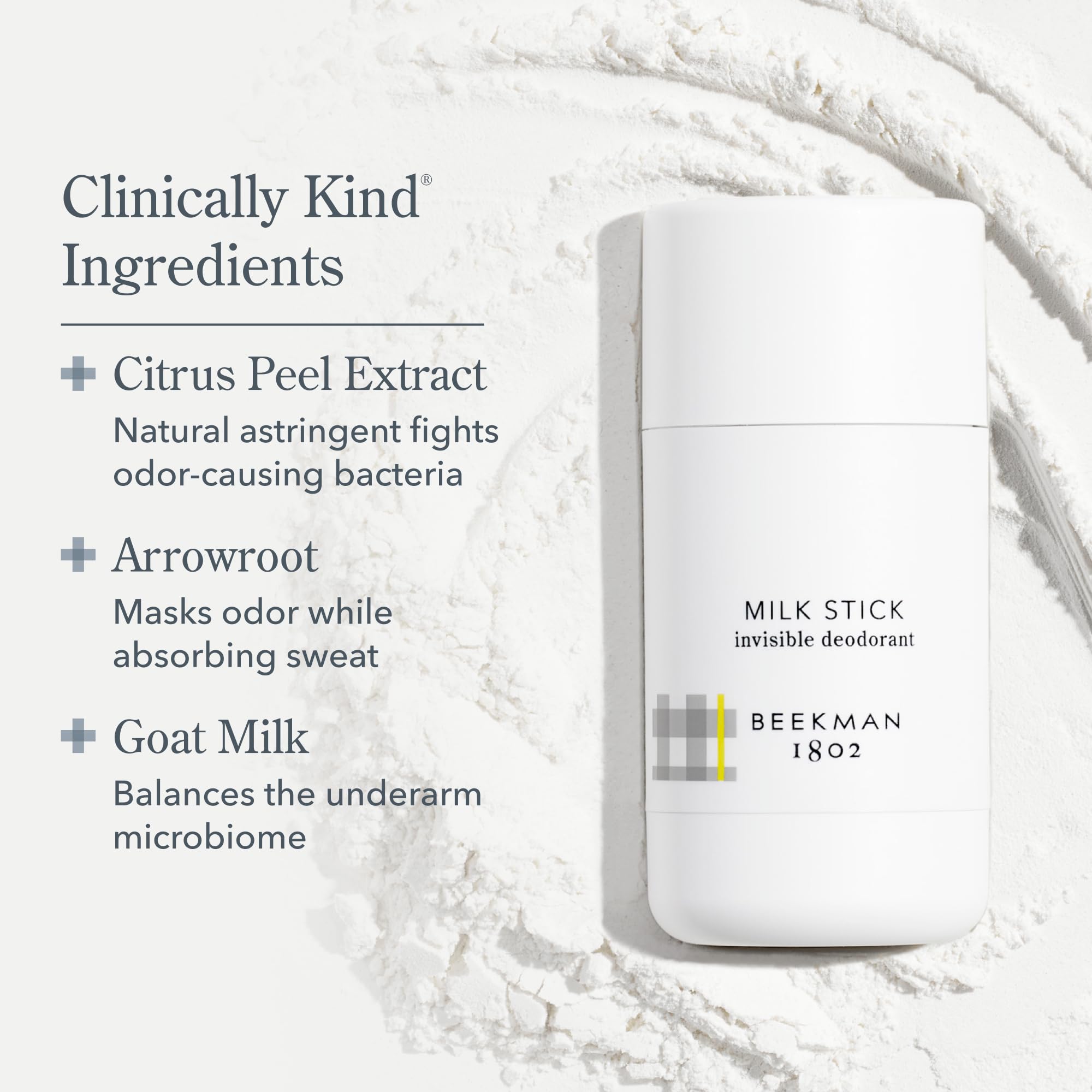 Beekman 1802 Milk Stick citron-scent close-up conveys refreshing, clean aroma.