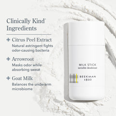 Beekman 1802 Milk Stick citron-scent close-up conveys refreshing, clean aroma.