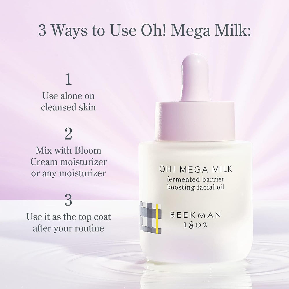 Beekman 1802 Oh! Mega Milky Oil ingredients featuring fermented oils