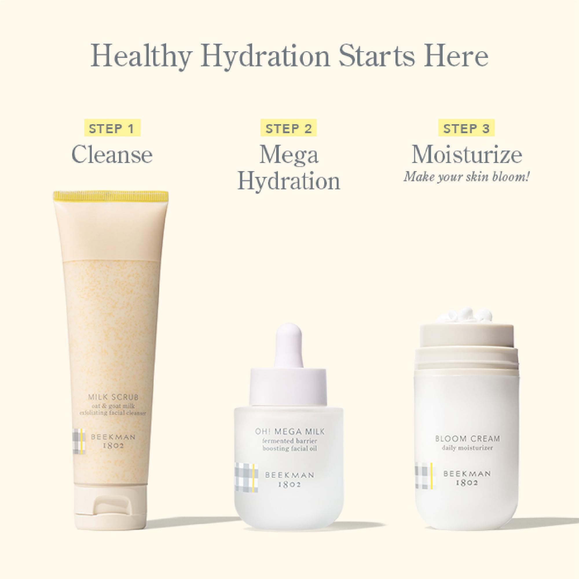 Beekman 1802 Oh! Mega Milky Oil on skin demonstrates quick absorption
