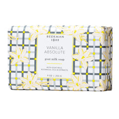 Beekman 1802 Vanilla Absolute bar lather provides creamy cleansing for sensitive skin.