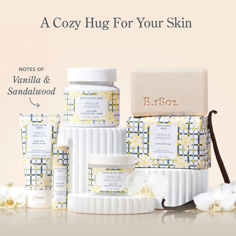 Beekman 1802 Vitamin E presence highlights antioxidant support and skin conditioning.