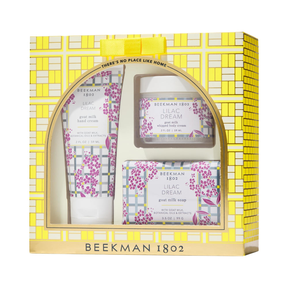 Beekman 1802 Wake Up Lilacs gift-set packaging, gift-ready and elegant