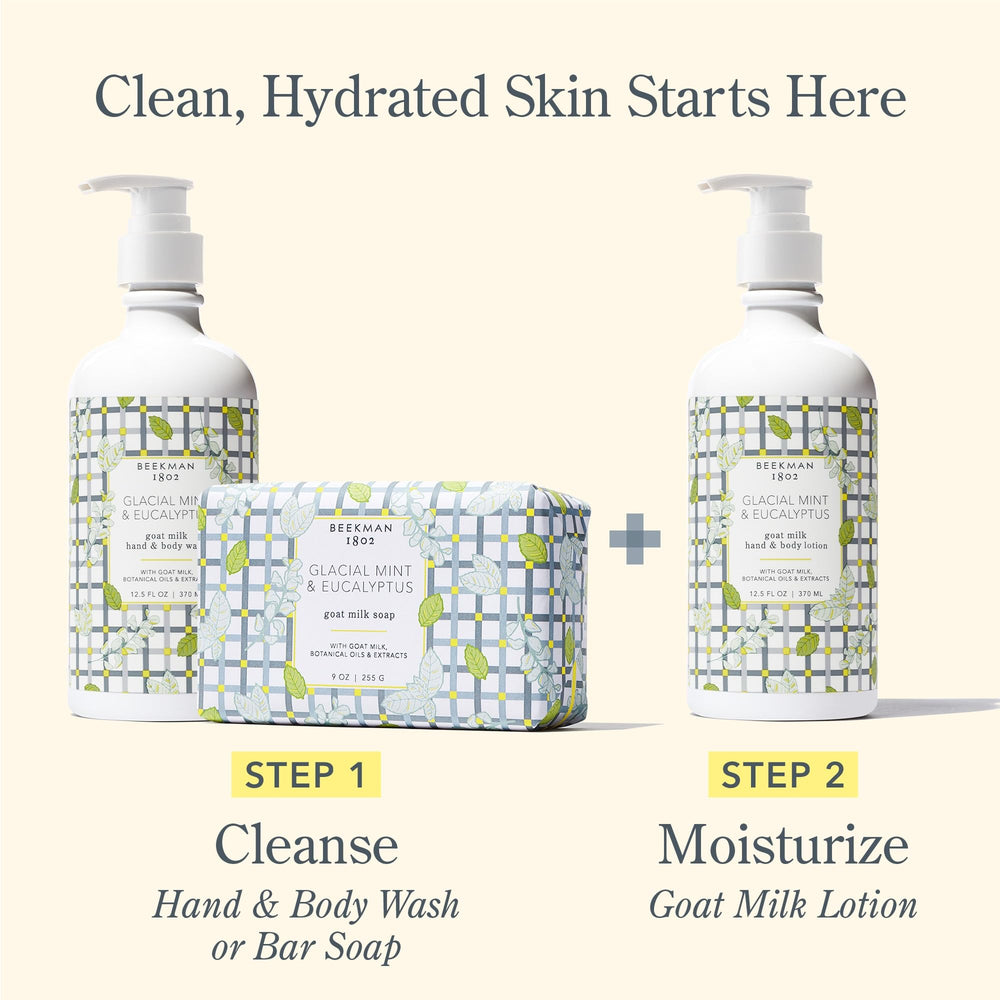 Beekman 1802 moisturizing glow on dry skin demonstration