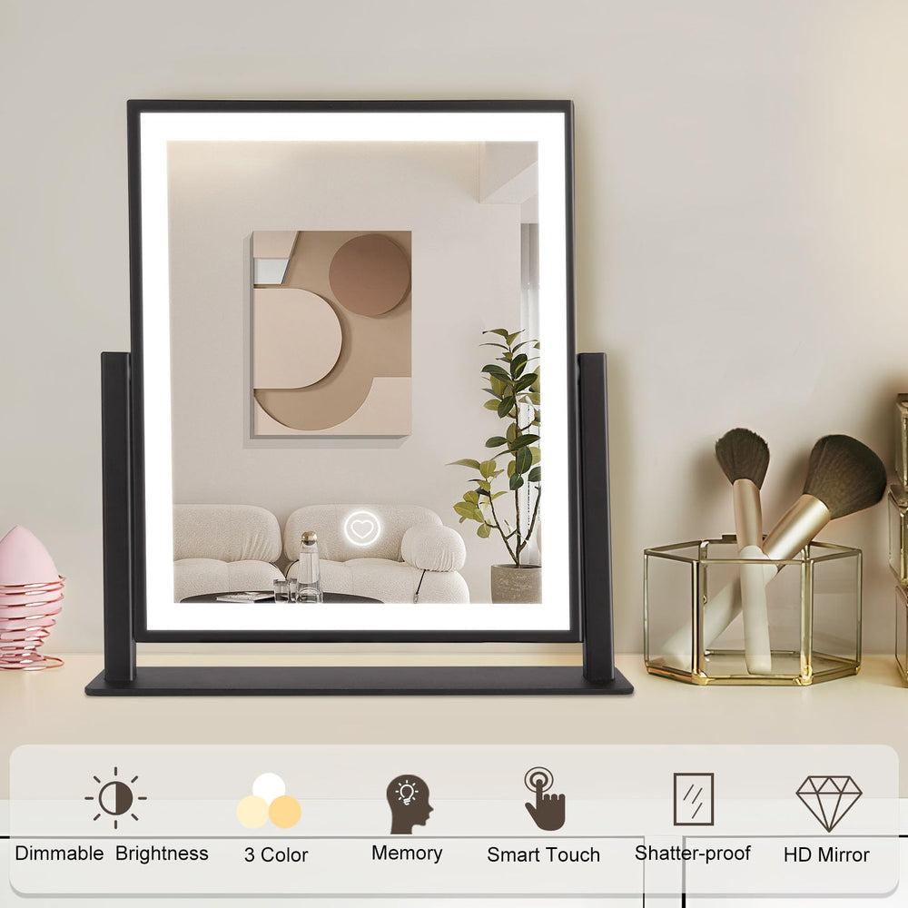 Beelux vanity mirror with lights 3-color modes enhance makeup routine.