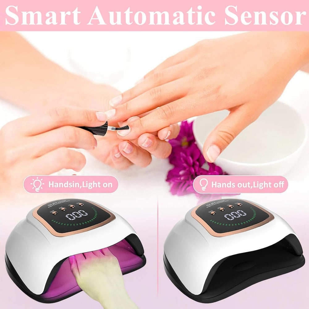BEENLE UV LED nail lamp spacious chamber fits all five nails at once