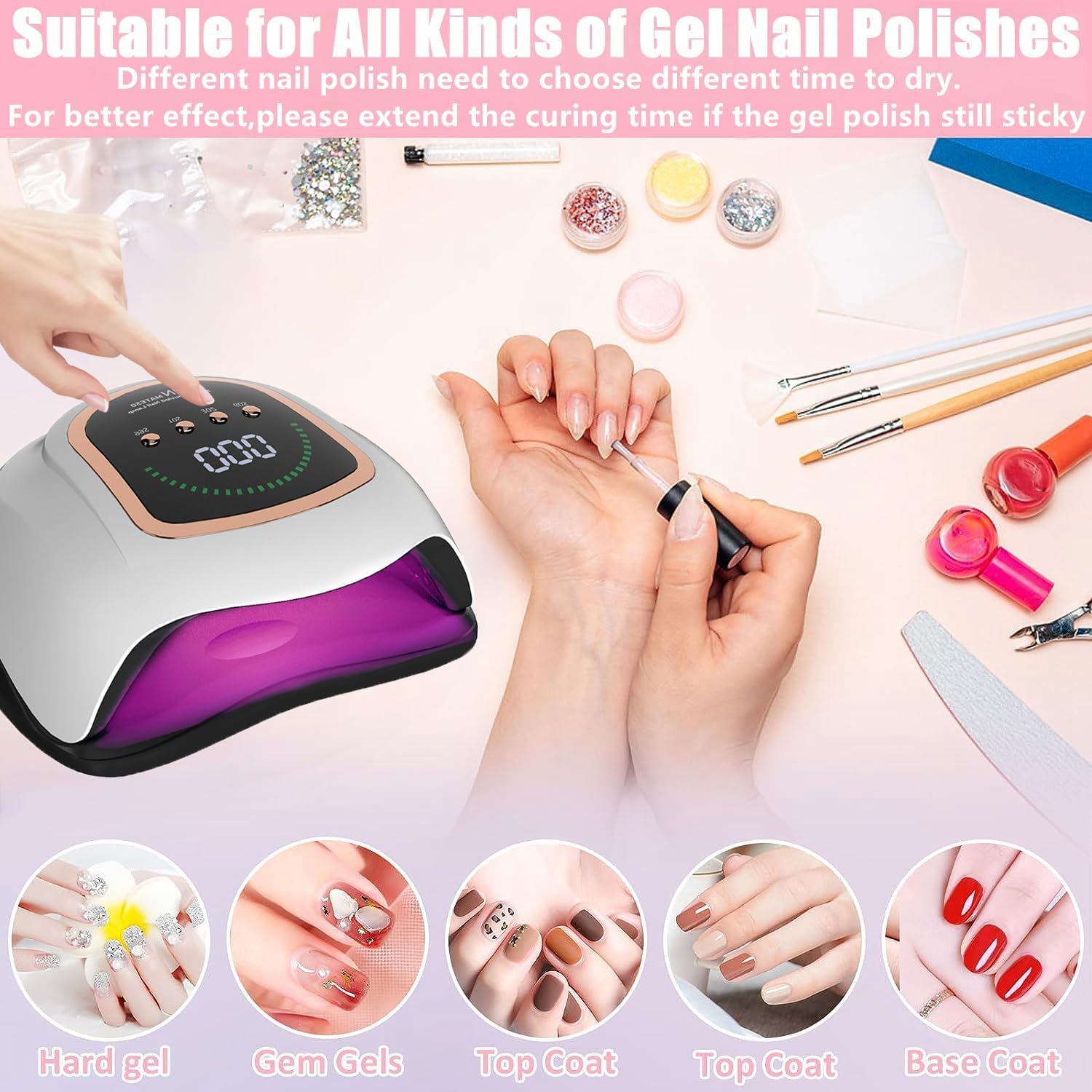 BEENLE UV LED nail lamp temperature protection keeps sessions comfortable