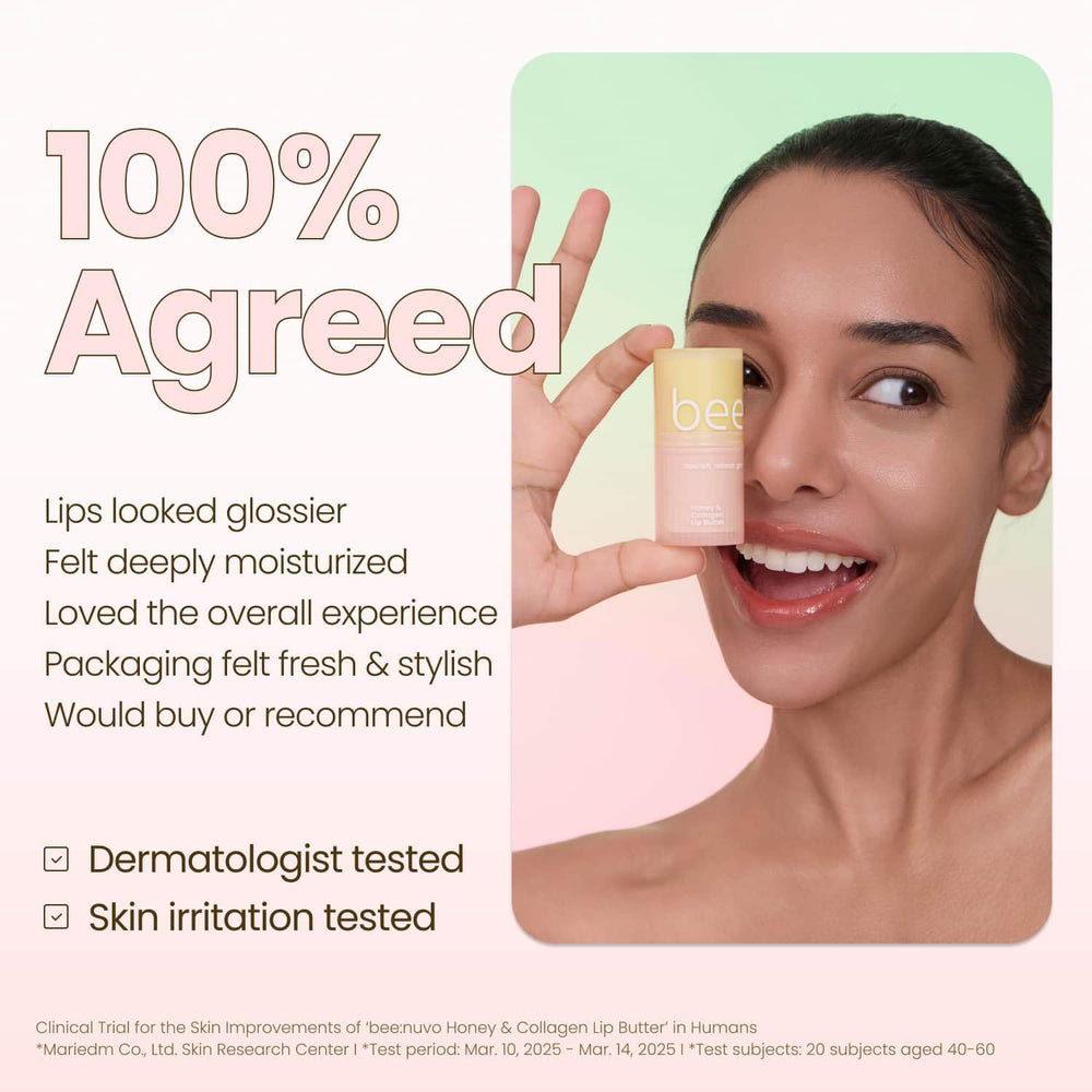 Beenuvo Honey & Collagen Lip Butter application swipe demonstrates easy, even coverage for lips.