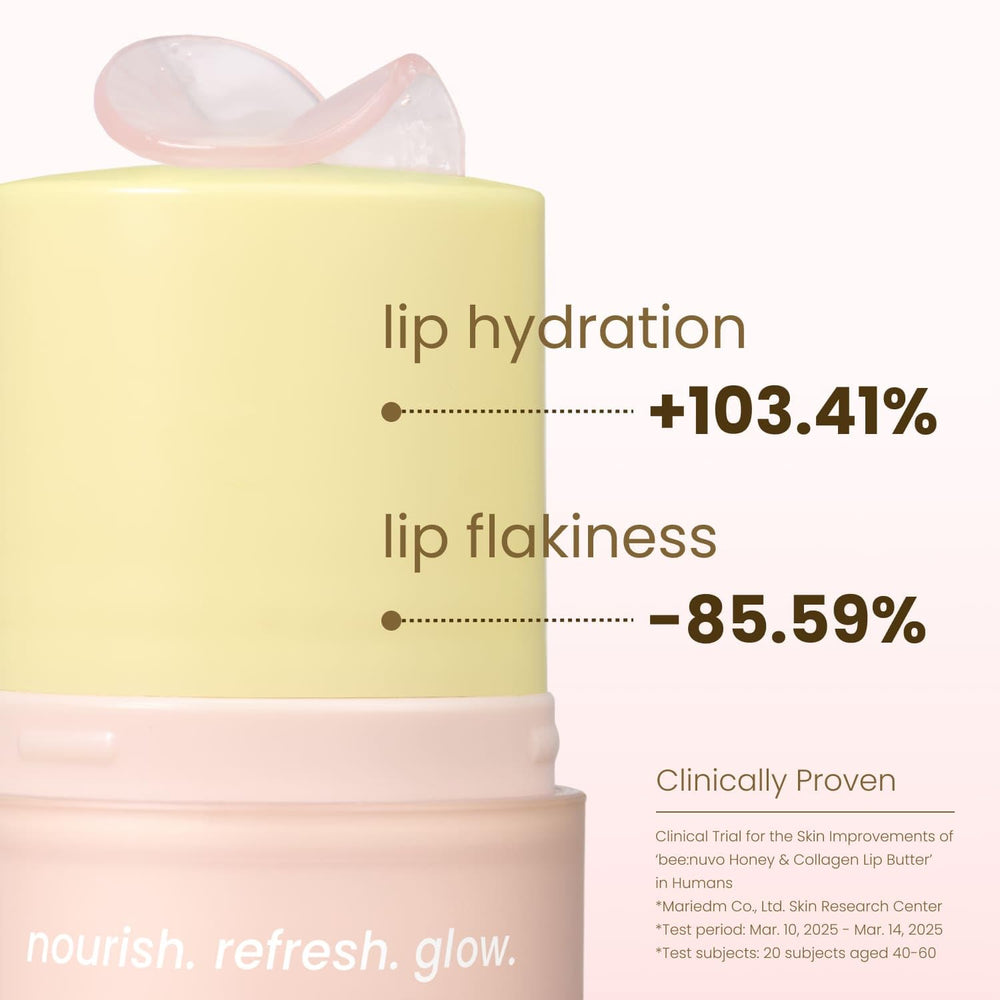 Beenuvo Honey & Collagen Lip Butter overnight routine image suggests nourishment while you sleep.
