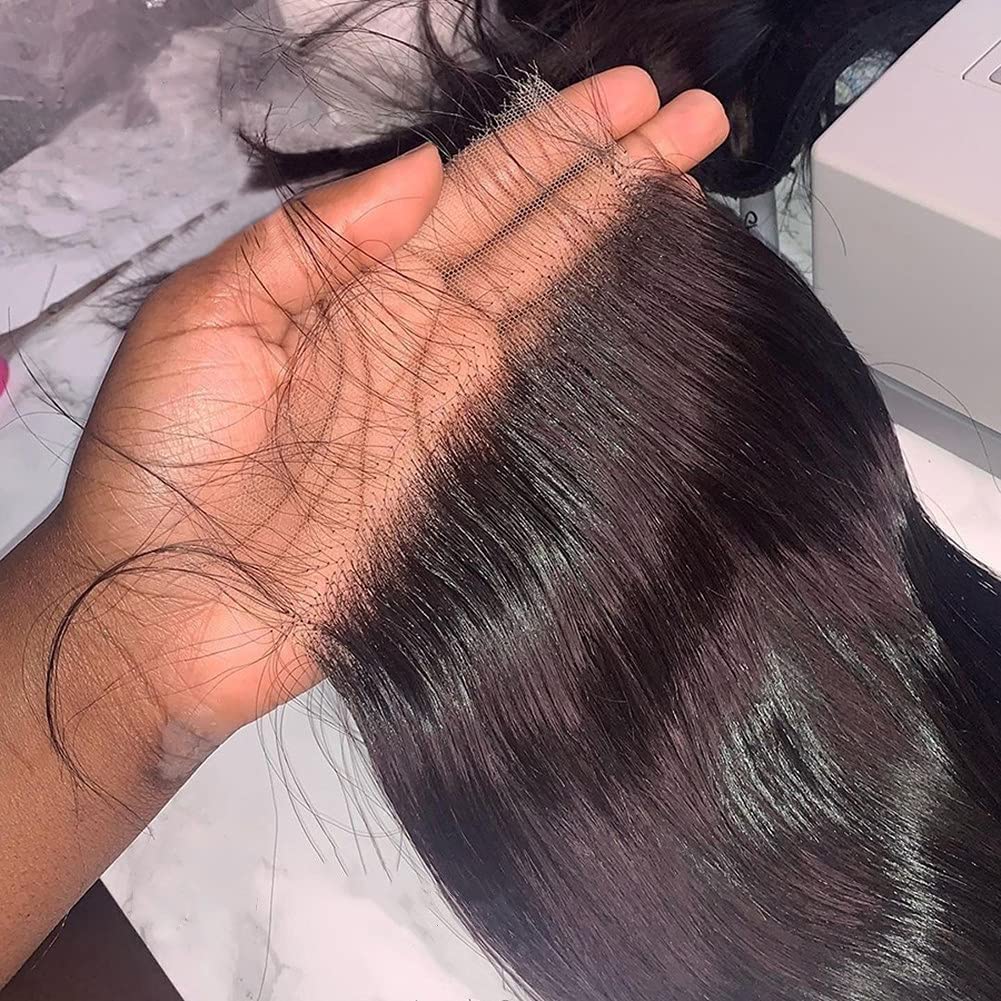 Beeos 12-inch straight natural color Brazilian hair ready to install.