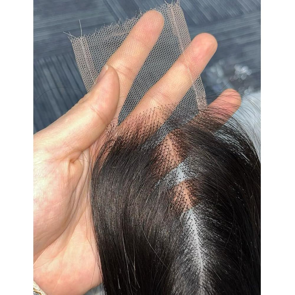 BEEOS straight hair closure with HD lace for seamless look