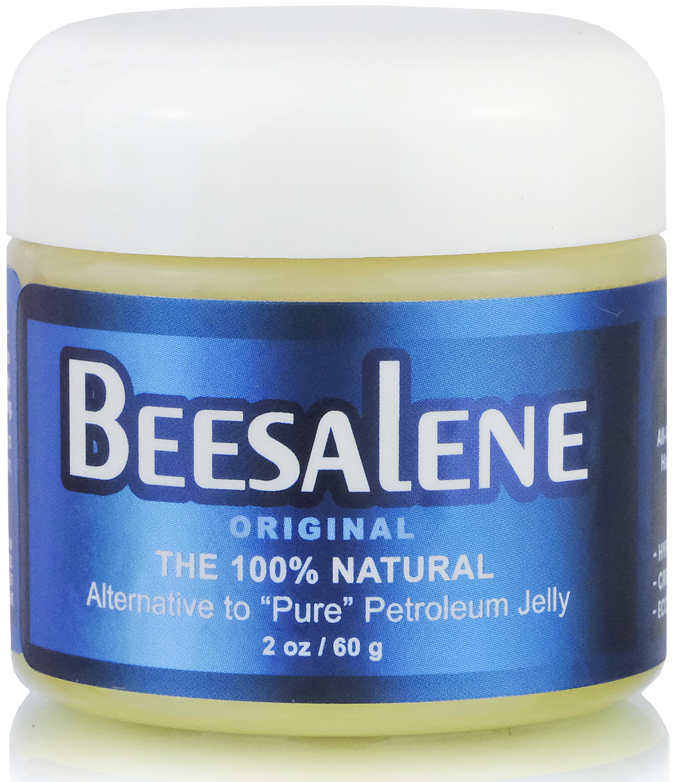 Beesaluxe Beesalene Original 2oz jar closeup showing natural, non-greasy moisture.
