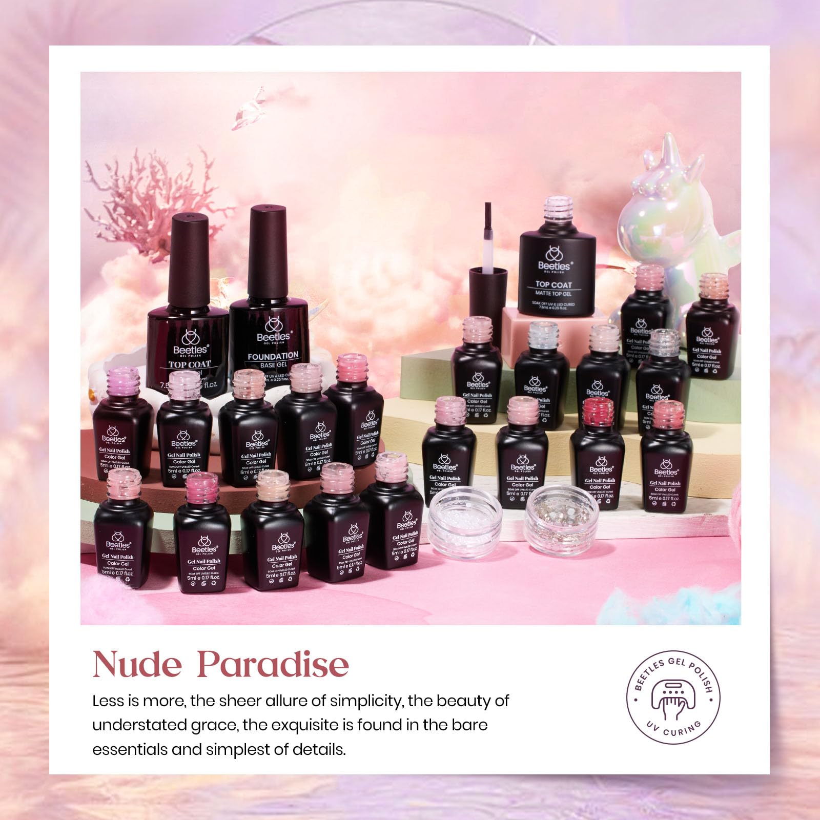 Beetles 20 colors jelly gel nail kit offers versatile ranges for layering.
