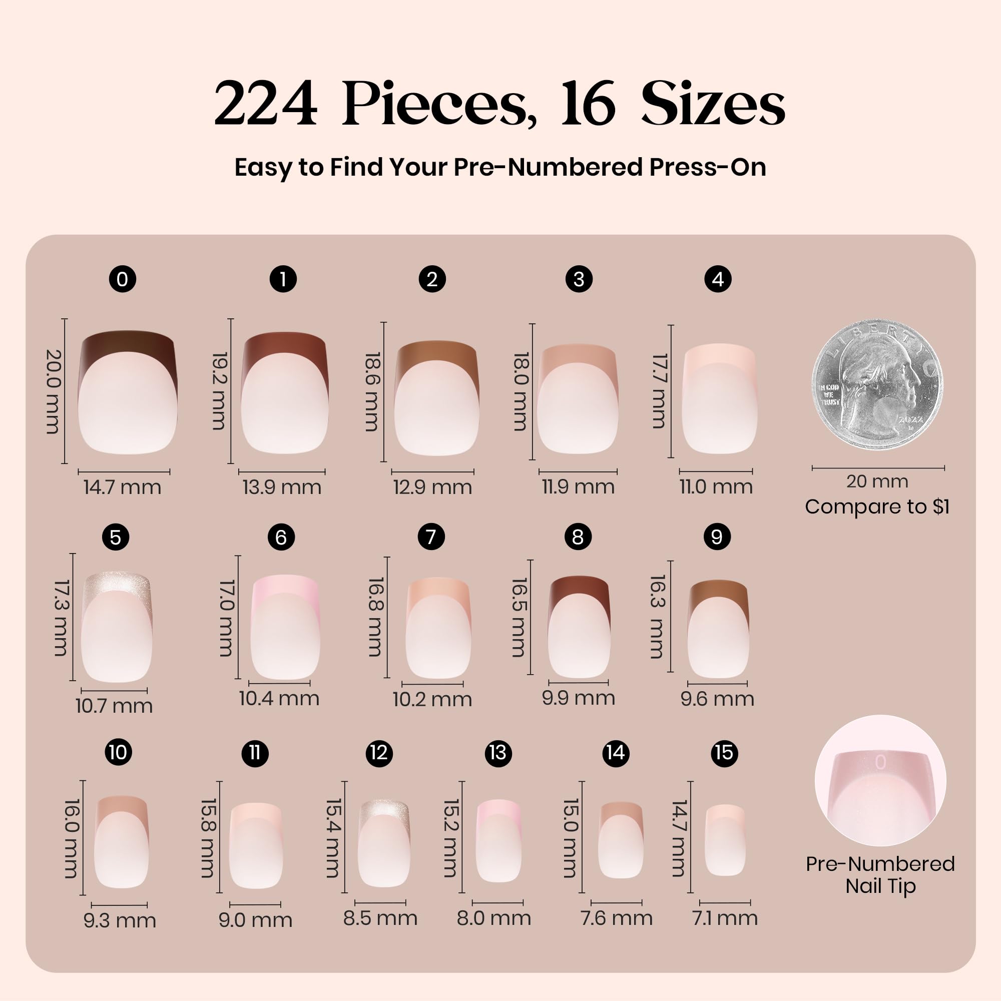 Beetles 224 pieces provide versatile nail options for families