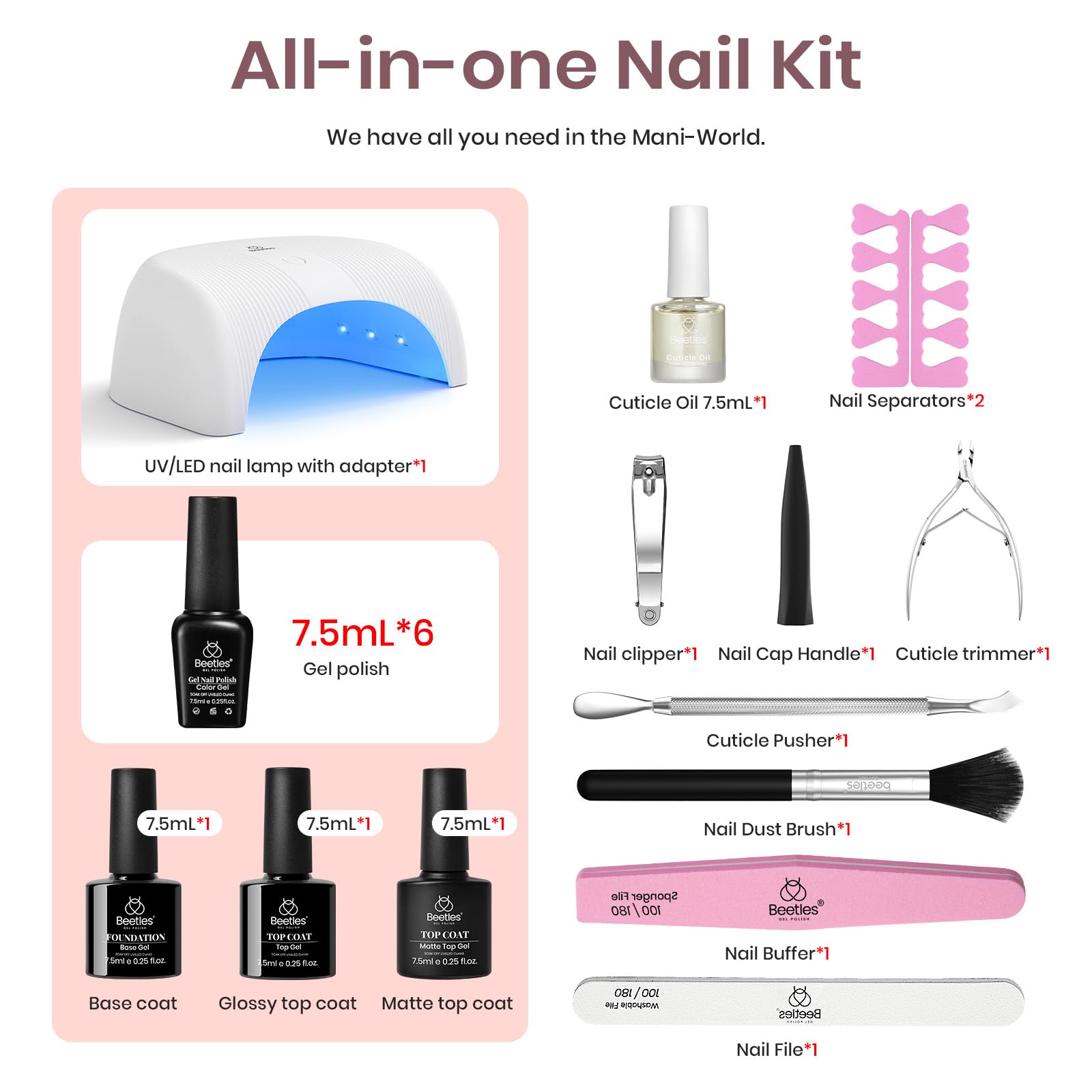 Beetles 36W nail lamp delivers fast curing and even results.