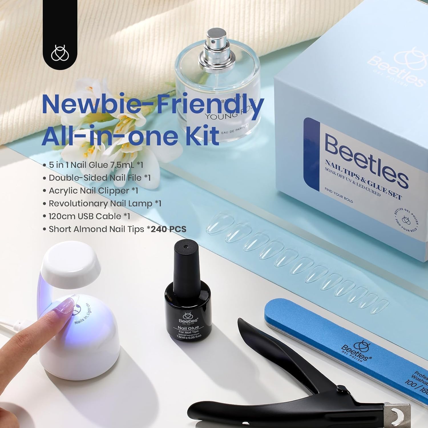 Beetles 5-in-1 nail glue base top coat adds durability for DIY nails