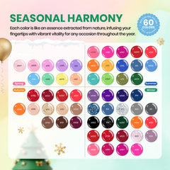 Beetles 60 colors swatches palette showcasing seasonal color options.