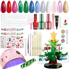 Beetles 67Pcs gel nail kit with UV light for at-home salon results.