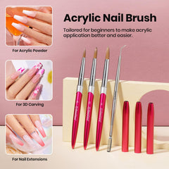 Beetles Acrylic Nail Brush Size 10 for medium coverage and smooth beads.
