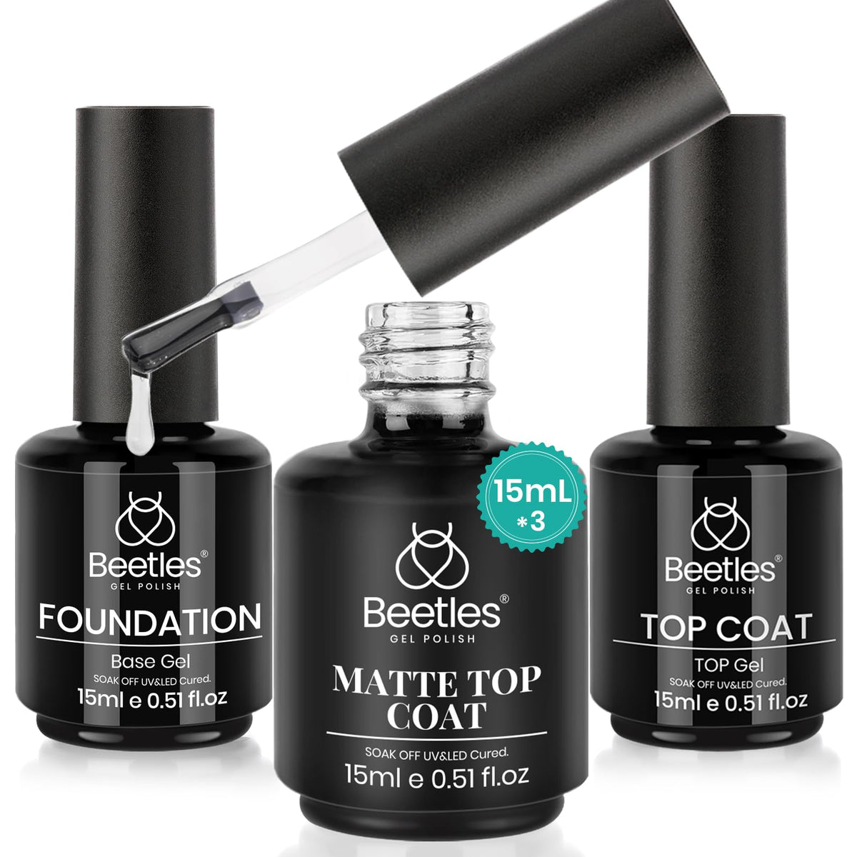 Beetles base coat 15ml for smooth adhesion and durable wear